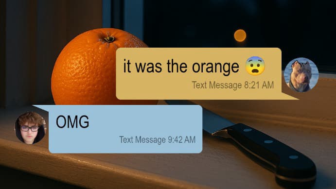 An orange downstairs that eats humans