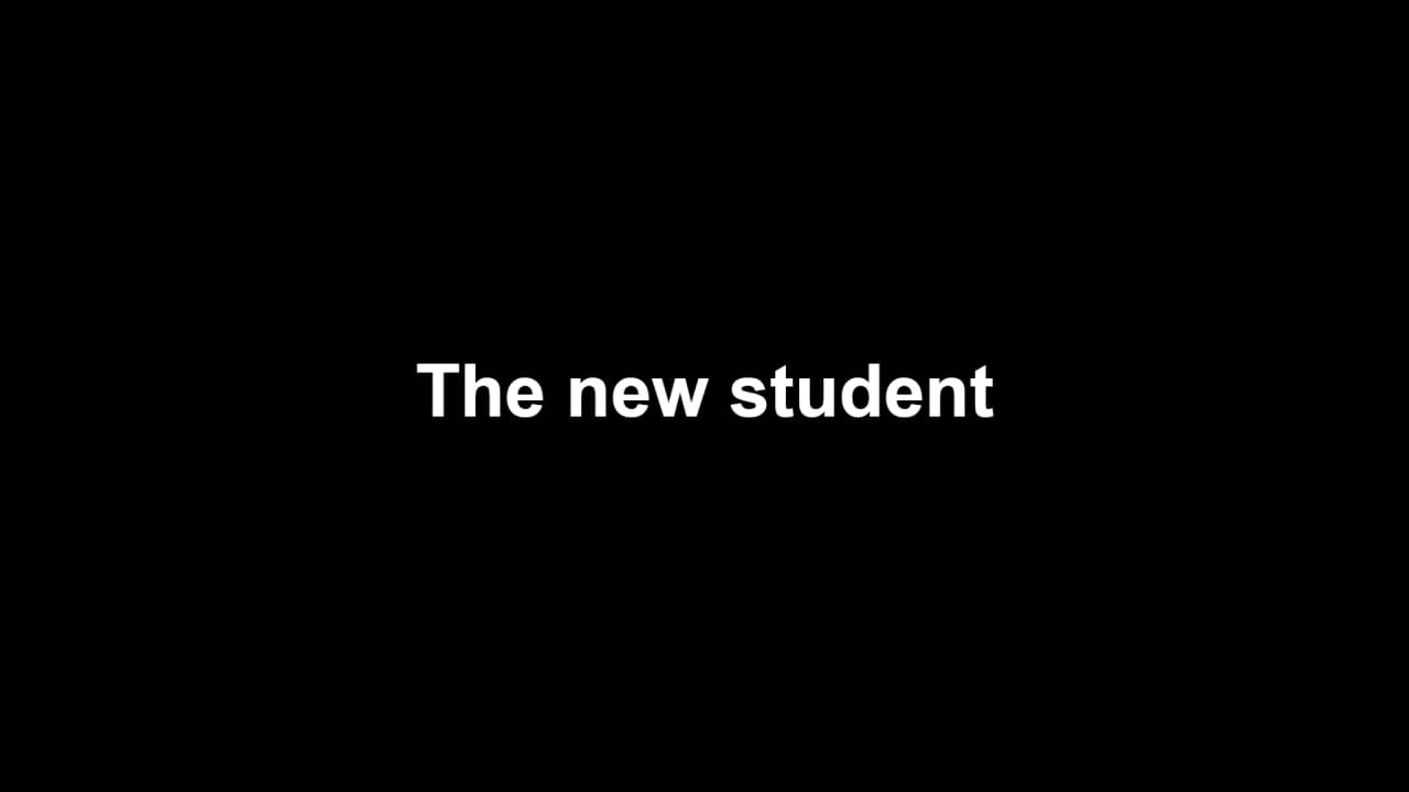 Text thumbnail with title: The new student