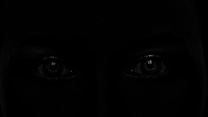 After a search party discovered a cocoon like object wrapped around a body this photo was taken of the deceased’s two cold eyes staring back at the camera