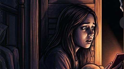 A girl sitting in her closet scared